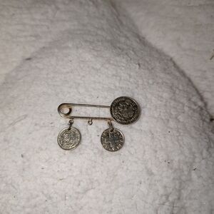 Vintage Coin Brooch Pin
